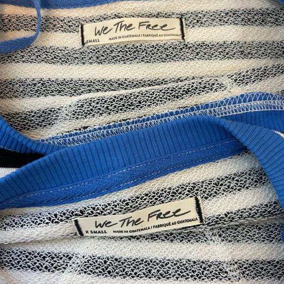 NWOT We The Free Classic Striped Oversized Crewneck Sweatshirt/ Black Combo - Picture 6 of 12